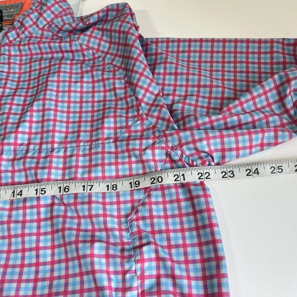 Fennec 1/2 Zip Pullover Golf Jacket Windbreaker Mens Medium Pink Blue Waist Adj - Picture 11 of 13